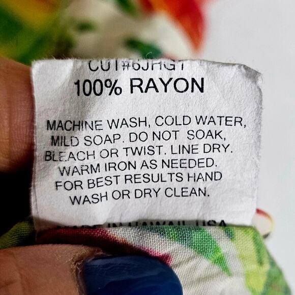 Jams World L Kaimana Red Rayon Buttondown Blouse. Made in Hawaii. Tropical Rare - Picture 8 of 16